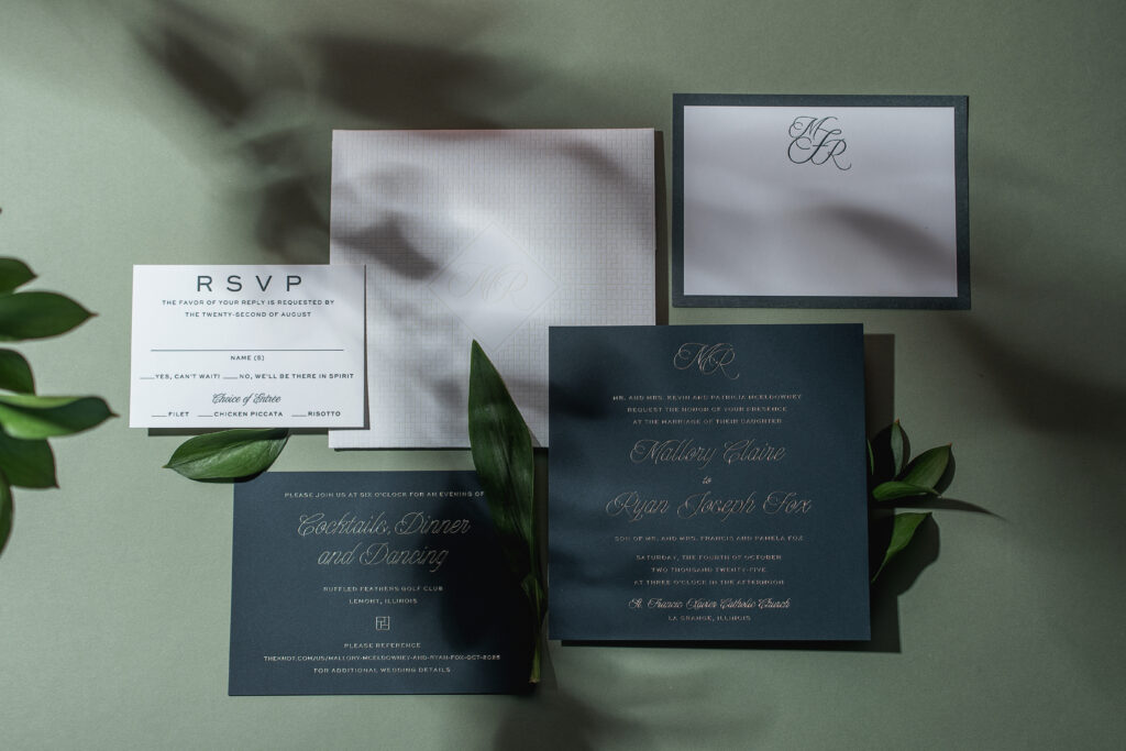foil and letterpress wedding stationery