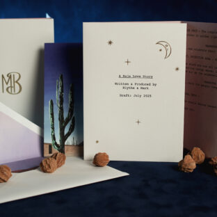 Cinematic Desert-Inspired Wedding Invitations