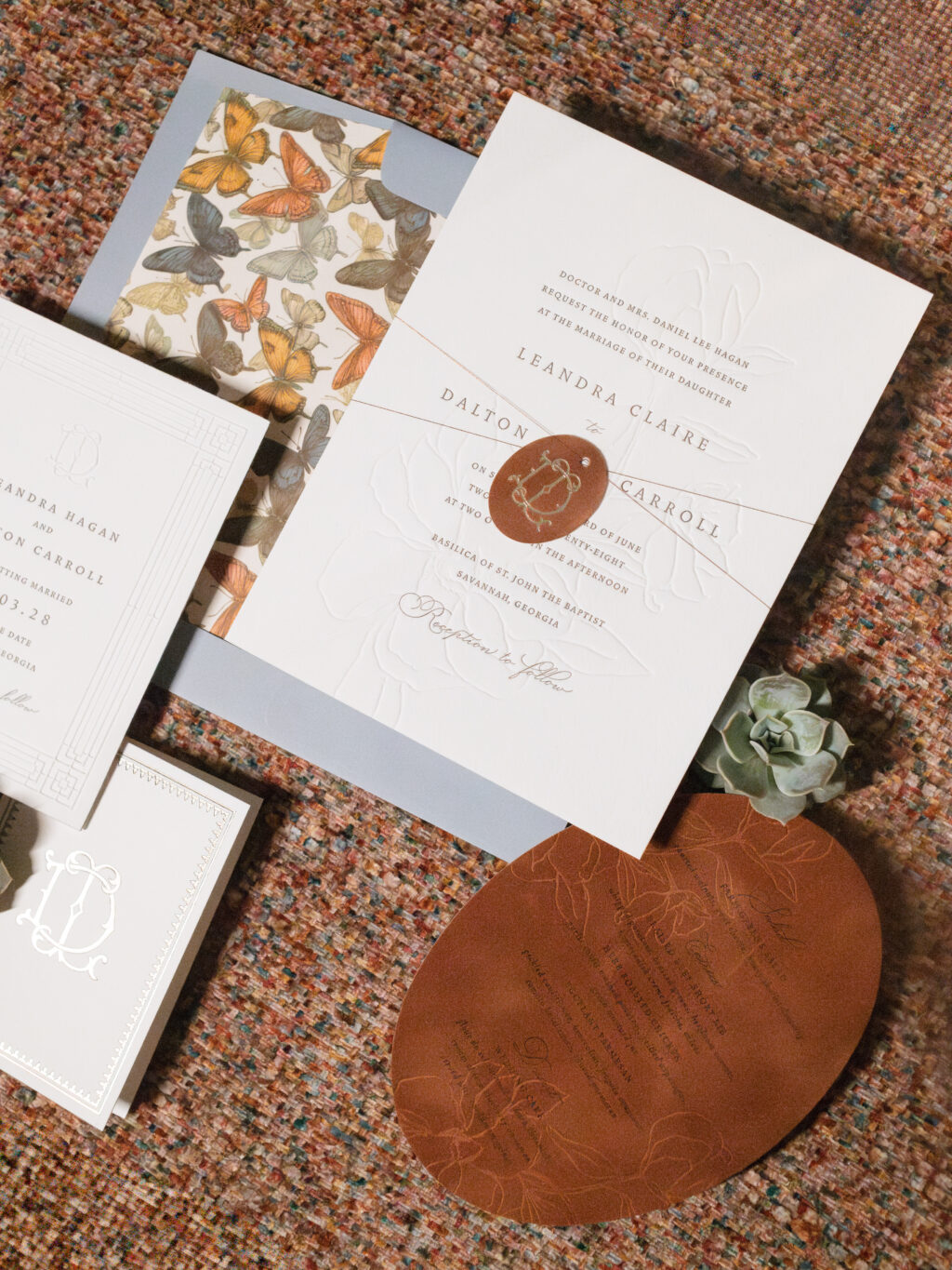 Letterpress and Blind Emboss Wedding Stationery