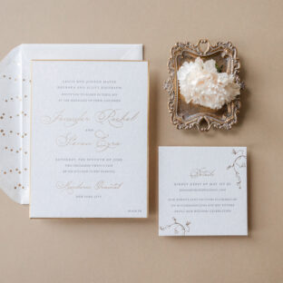 Invite with foil-stamped envelope liner