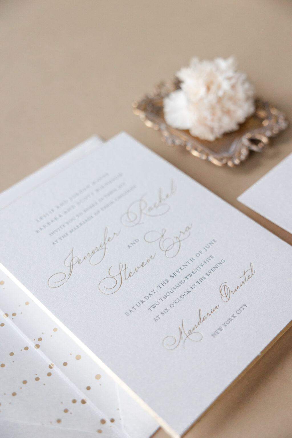 Bevel edge with foil accents