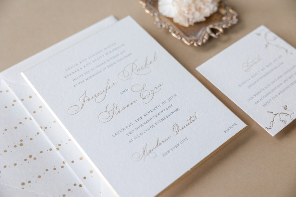 Elegant Foil-Stamped Wedding Invitations