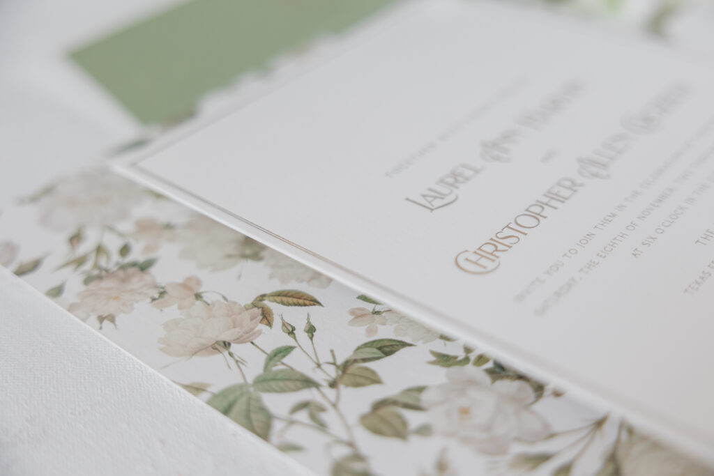 Botanical artwork wedding invite