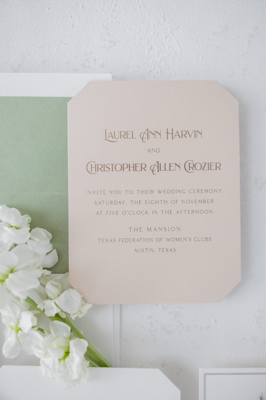 Foil stamped ceremony card