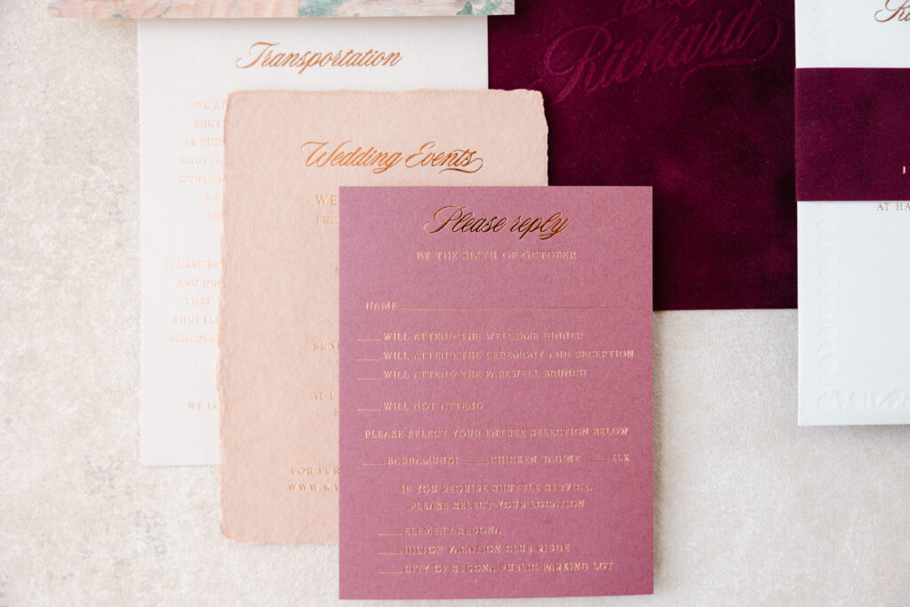 Foil Stamped Reply Card