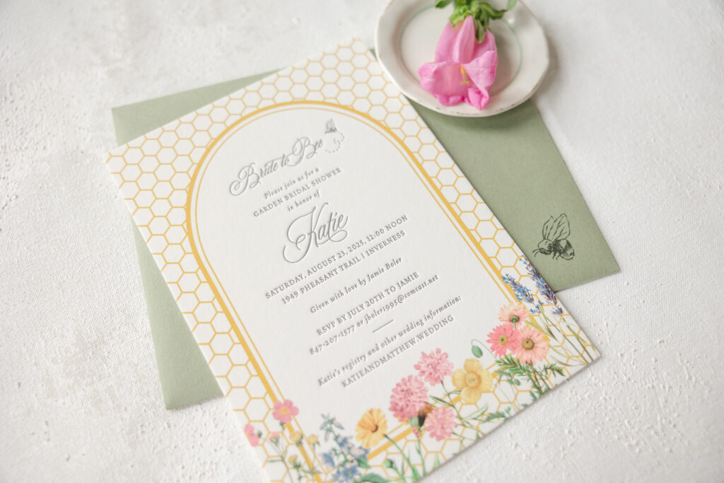 Letterpress Garden Party Invitation