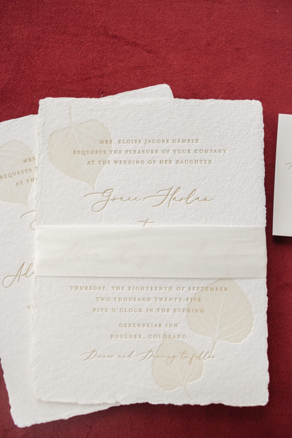 Handmade Paper with Silk Ribbon