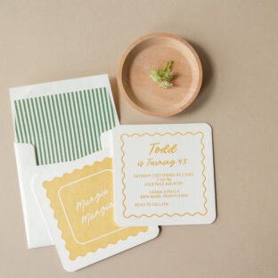 Pasta Inspired Birthday Invite
