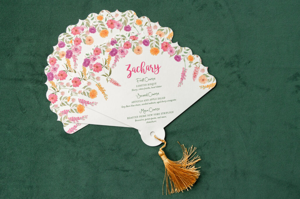 Variable Printed Menu with Tassel