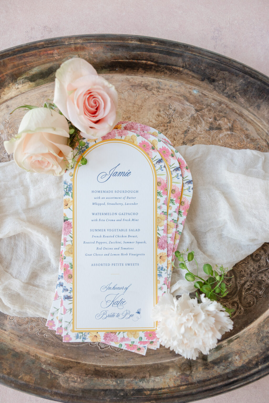Digital Bridal Party Menu