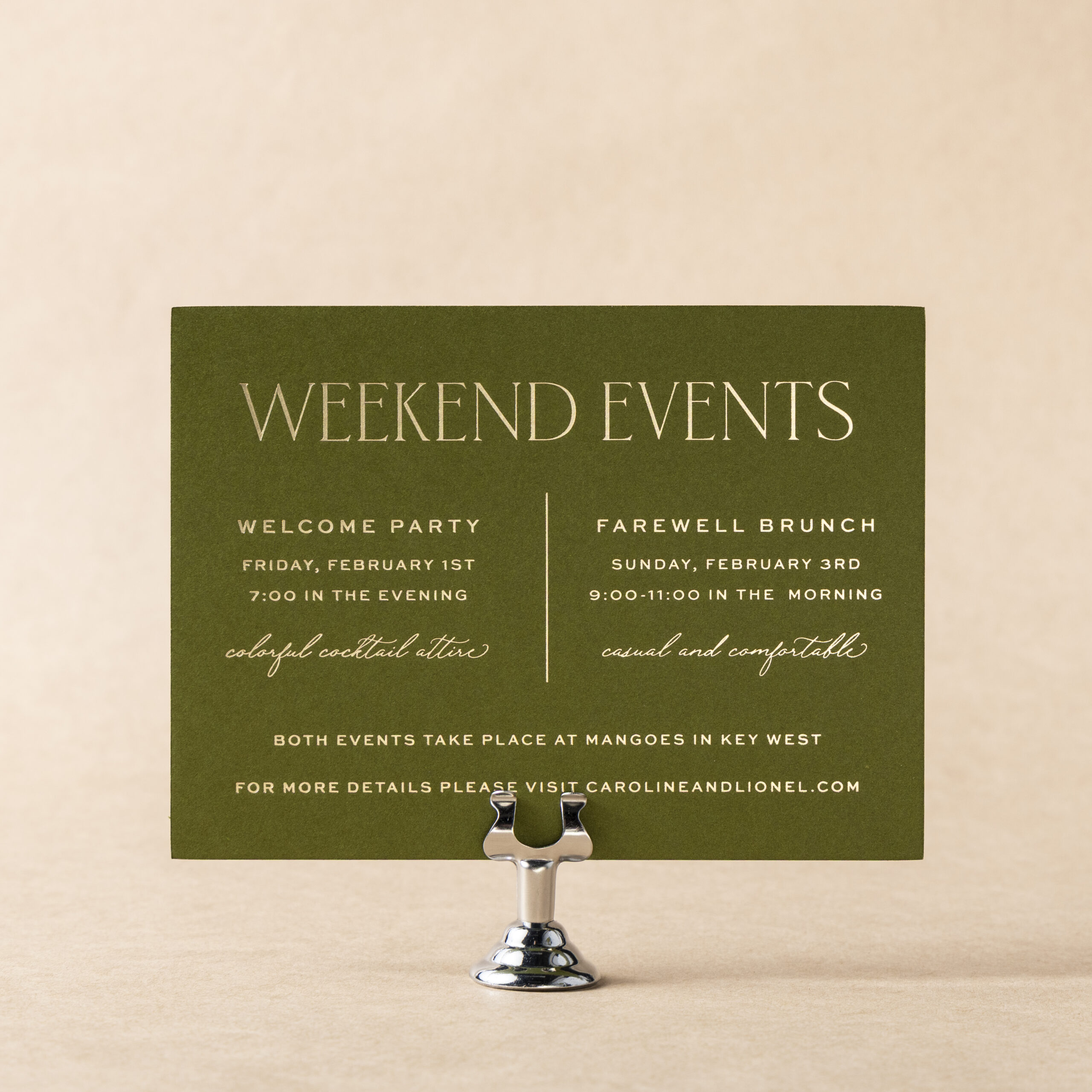 Pura Vida V.2 Events Card design