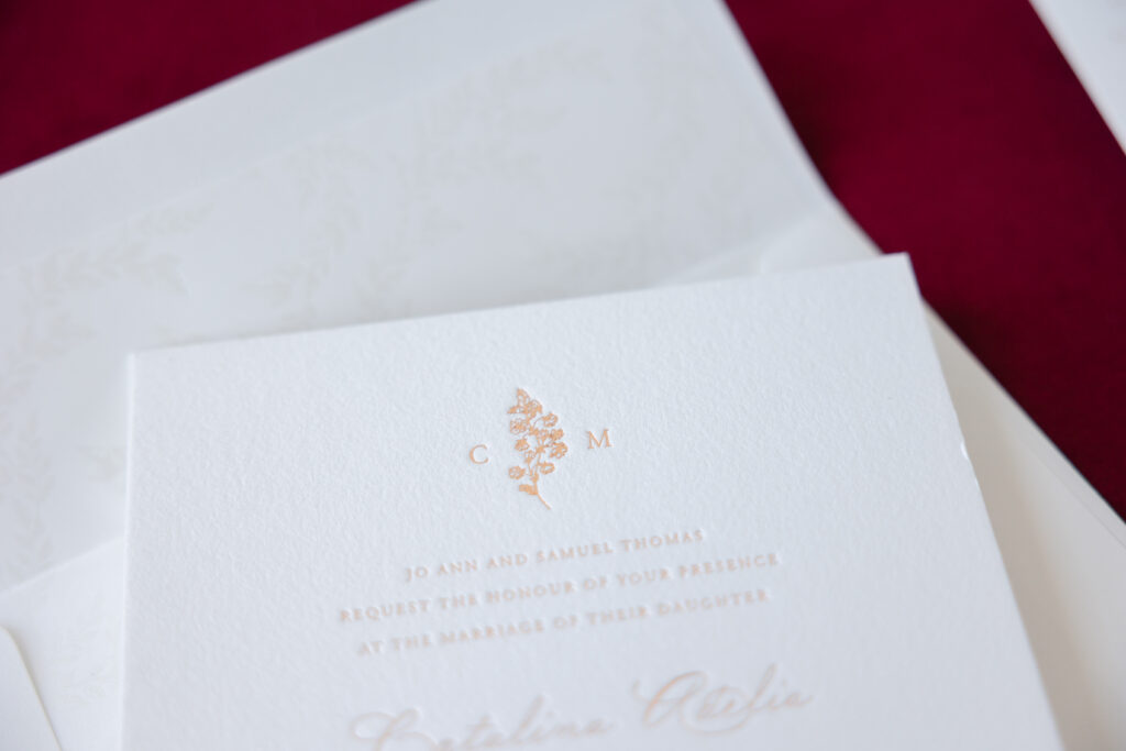 Bronze shine foil monogram