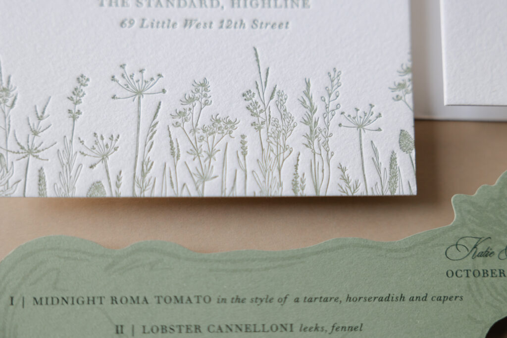 Letterpress Rehearsal Dinner Invitation