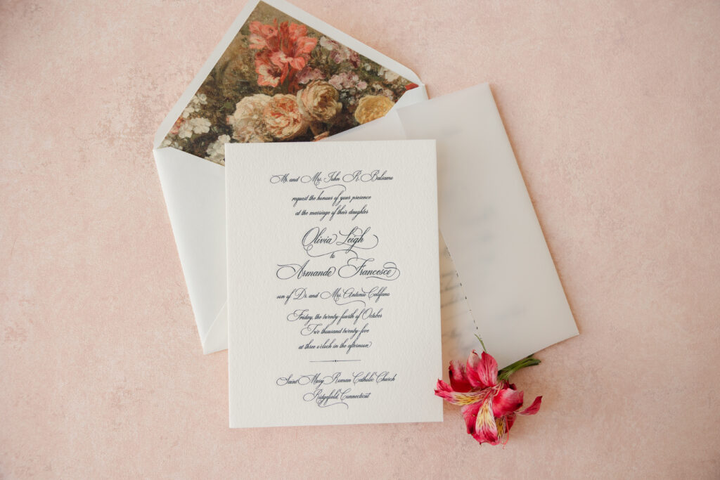 Floral Envelope Liner for Wedding Invite