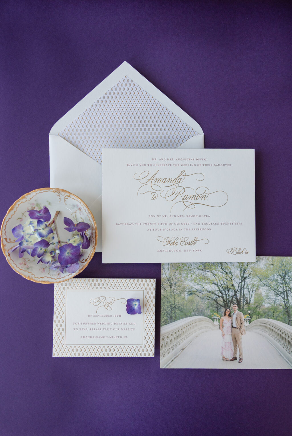 Wedding Invitations with Champagne Matte Foil