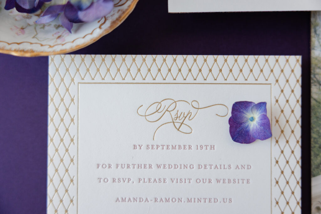Reply Card with Champagne Matte Foil