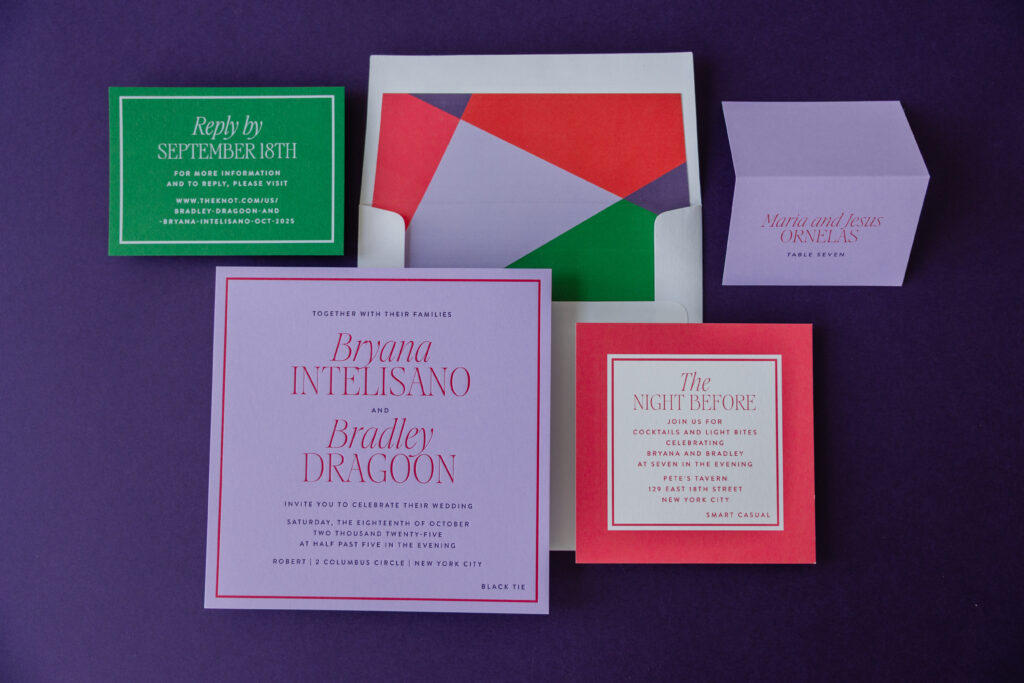 Contemporary letterpress wedding stationery