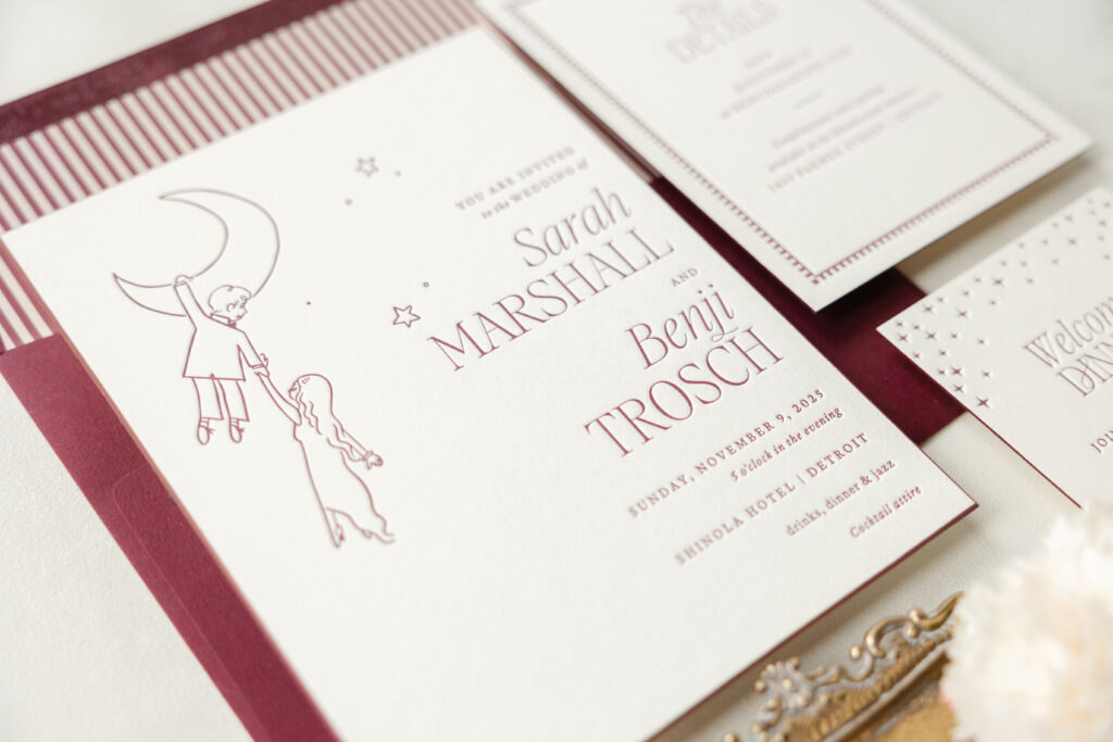 Letterpress Wedding Invitation