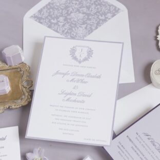 Black Tie Letterpress Wedding Invite