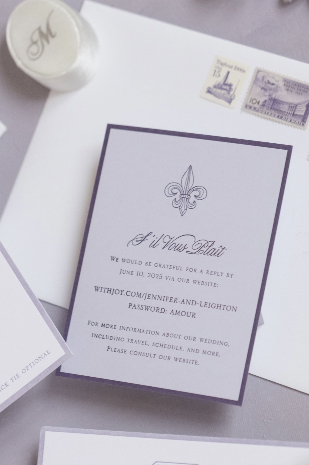 Monochrome RSPV Card with Fleur-de-Lis