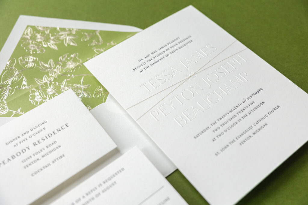 Minimalist Botanical Wedding Invitation