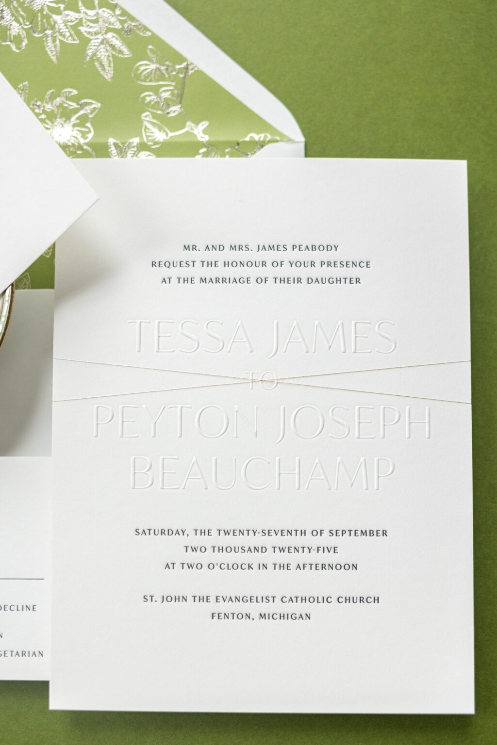 Minimalist Botanical Wedding Invitation
