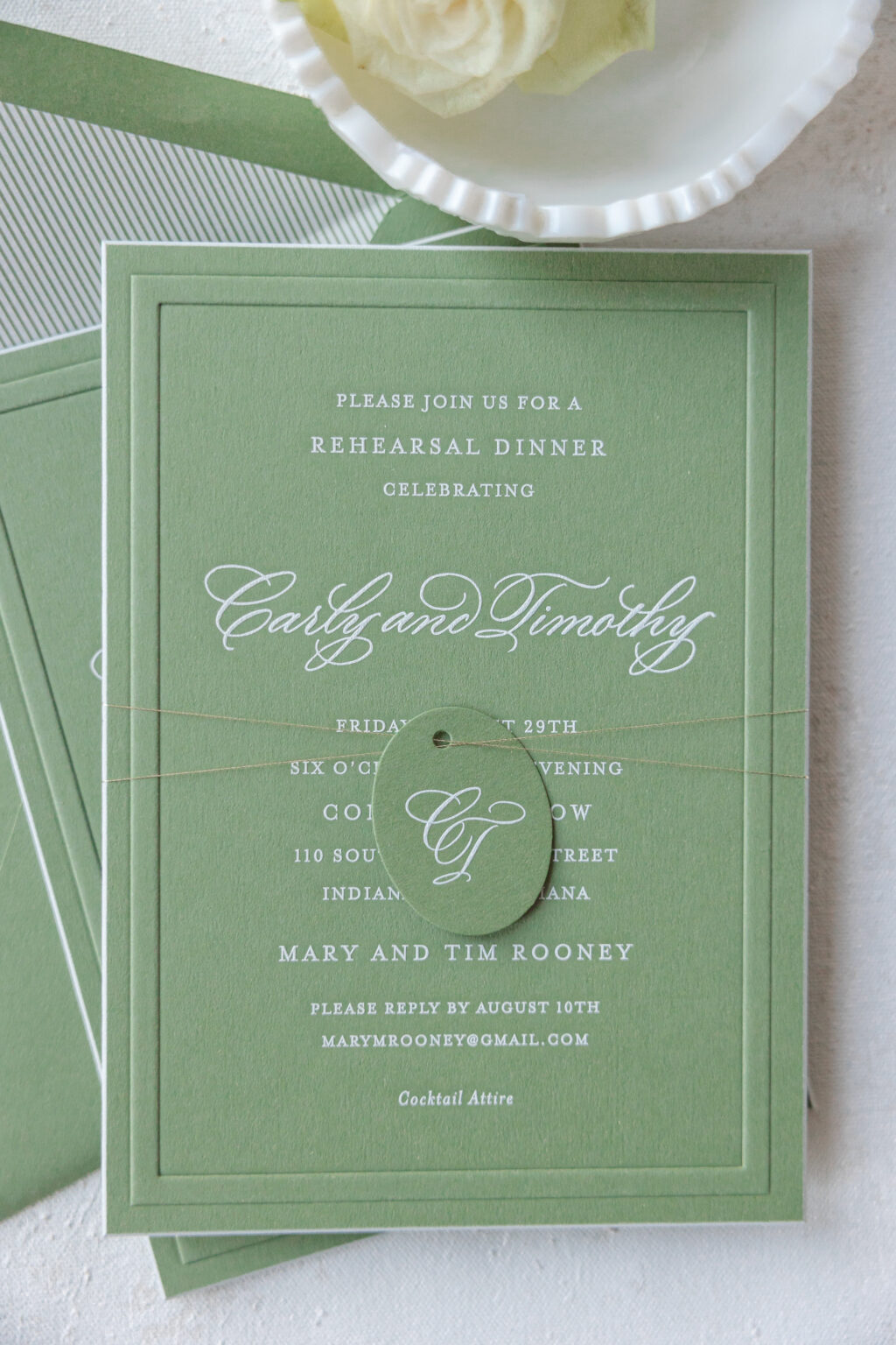 Engraved Rehearsal Dinner Invitation