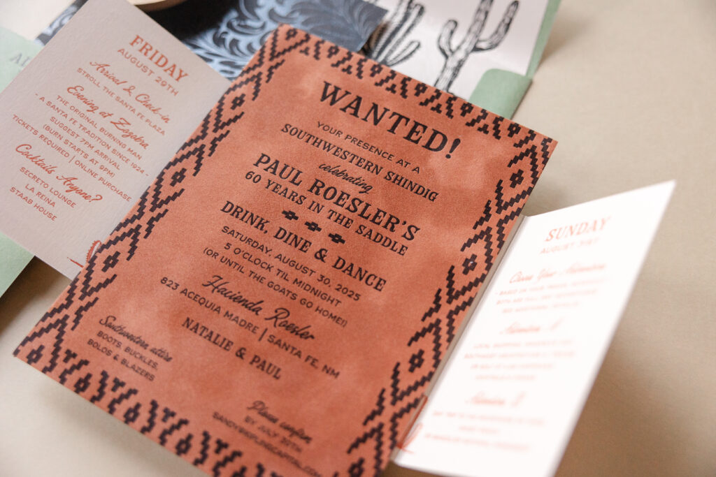 Letterpress printing on velvet