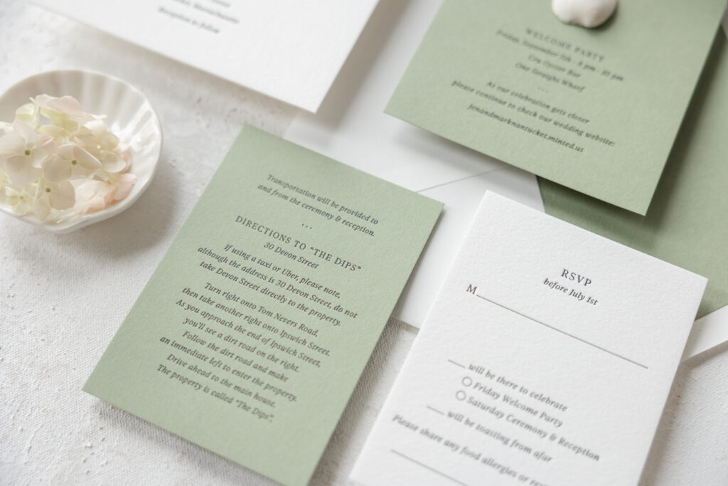 Coastal Luxury Letterpress Invitation