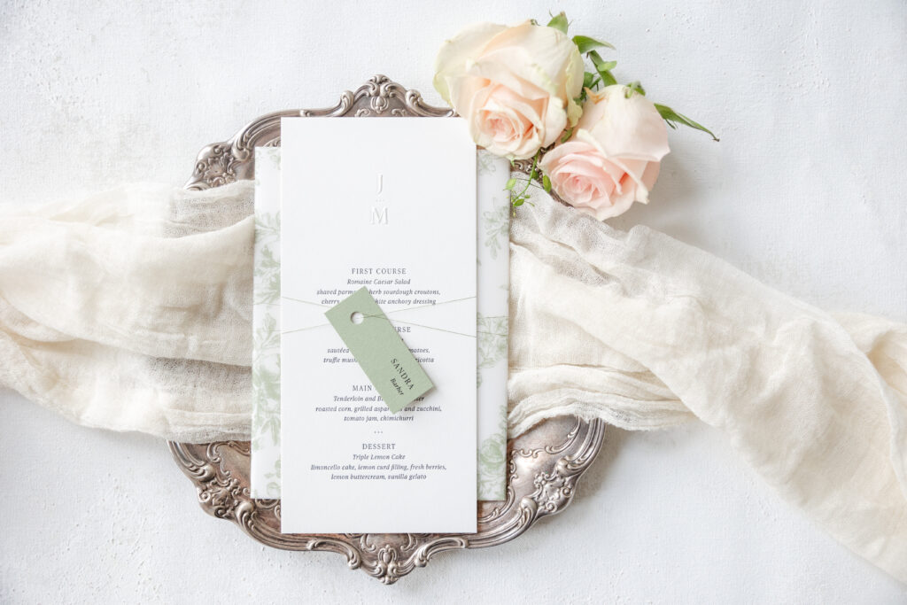 Menu with Monogram
