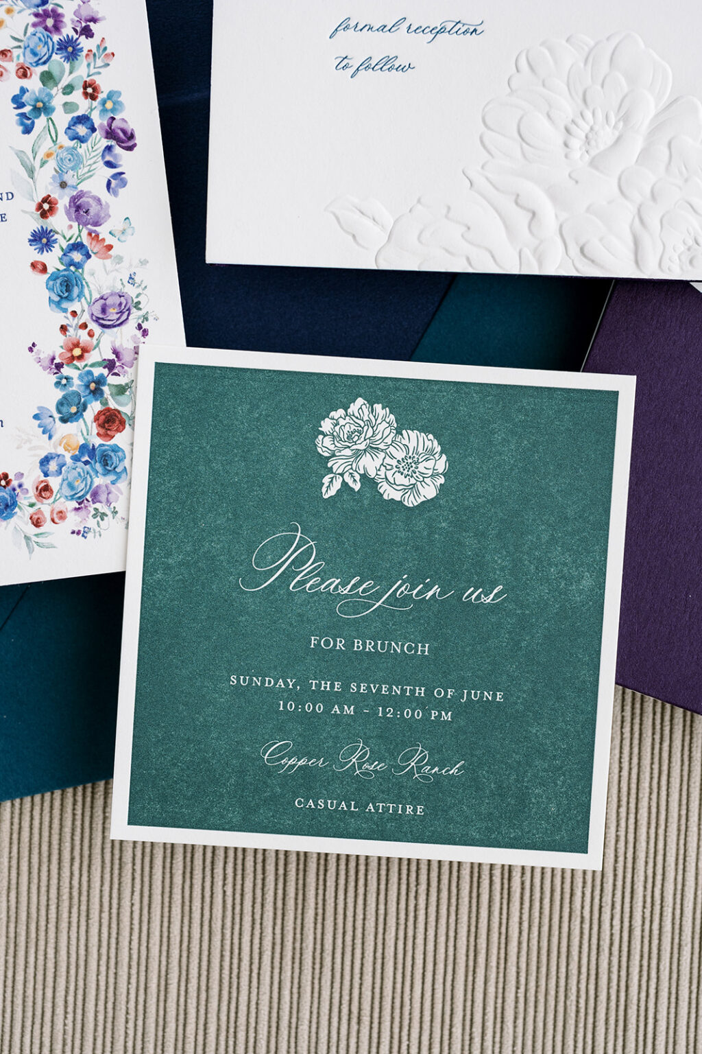 Letterpress Brunch Card Wedding Stationery