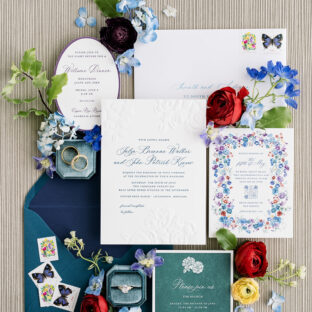 Letterpress Wedding Invitation Suite with Sculpted Emboss