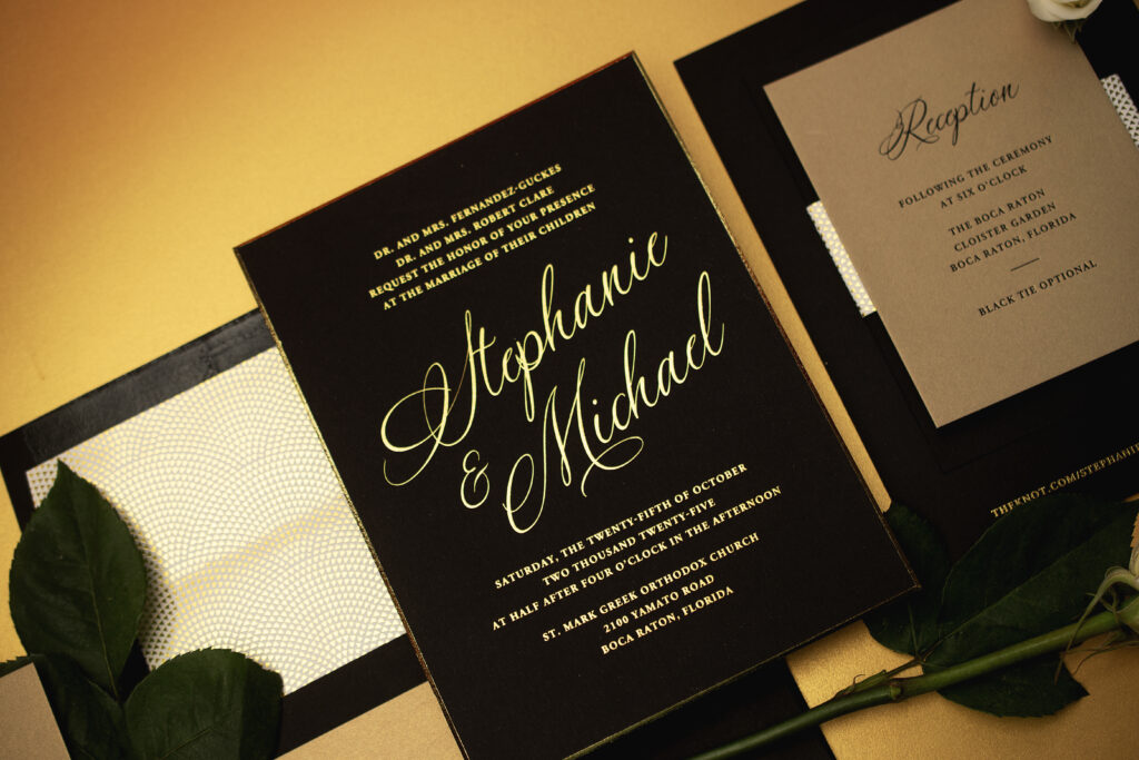 sophisticated foil stamped invitations
