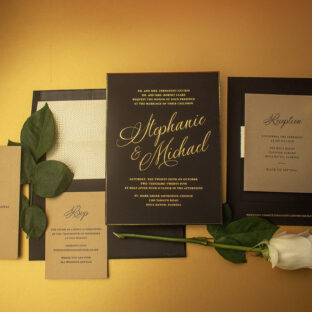 Gold Shine Foil Wedding Invitation Suite