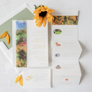 Contemporary Letterpress Invitation Suite
