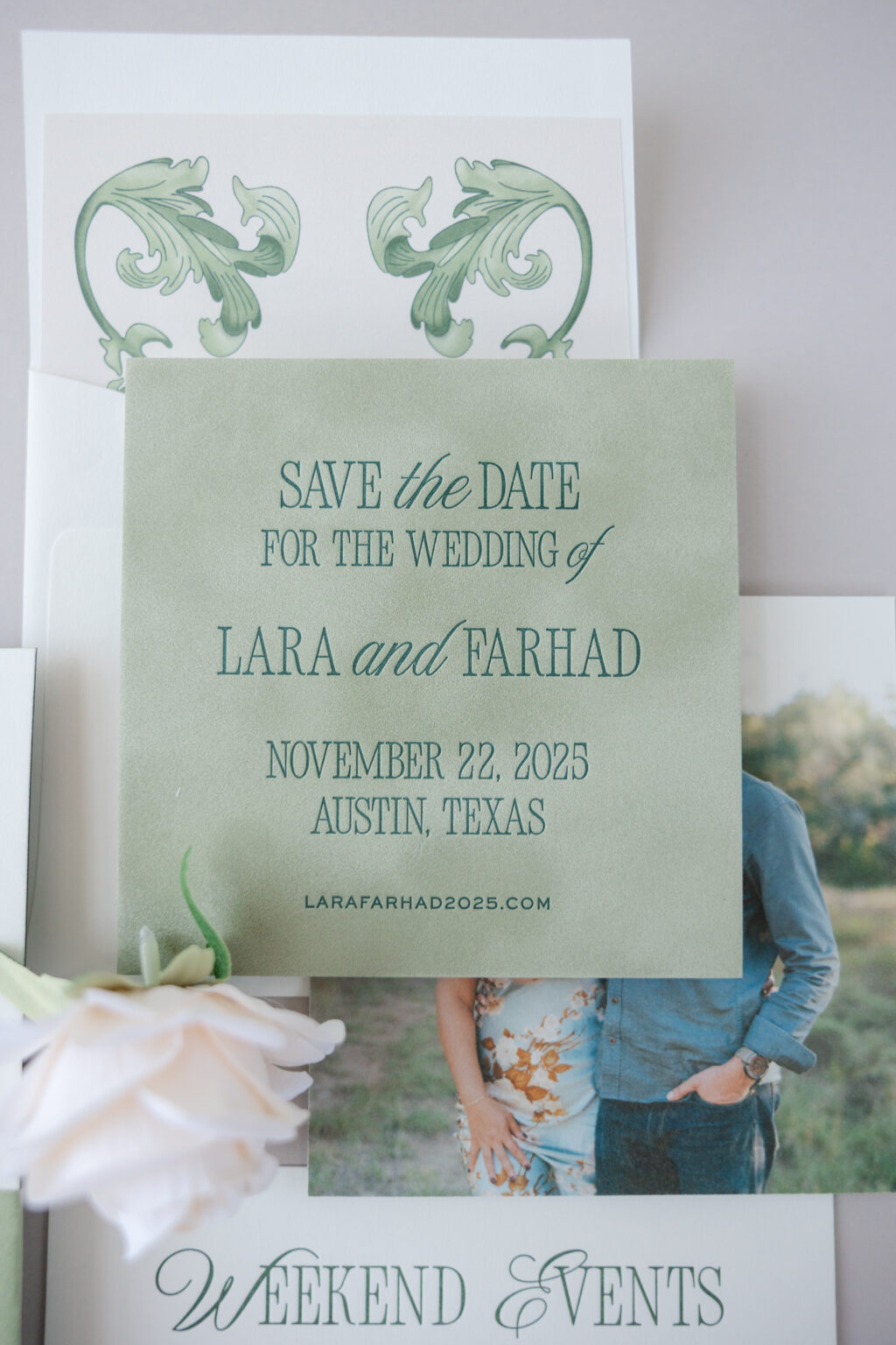 Save the Date with Custom Artwork Envelope Liner