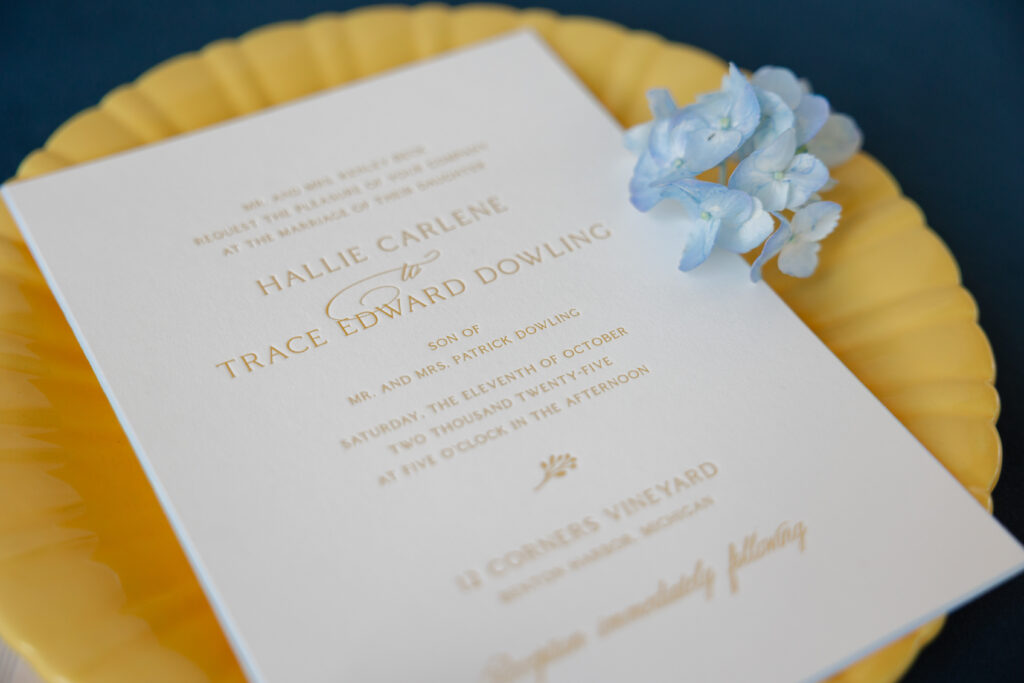 Bevel and Edge Painting Letterpress Invite