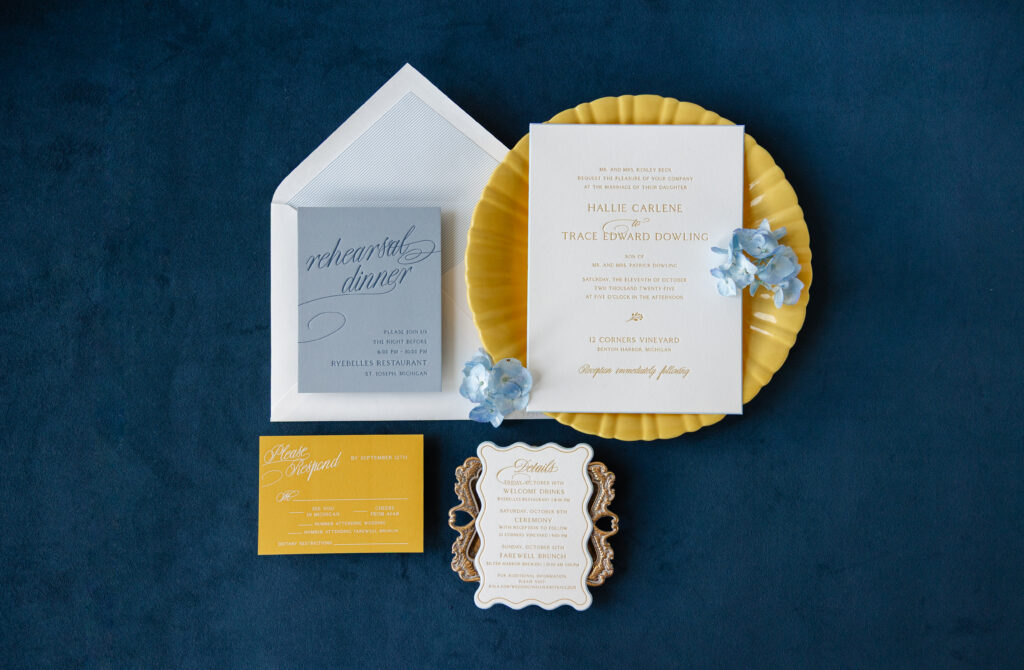 Wedding Invitations with Bold Color Palette
