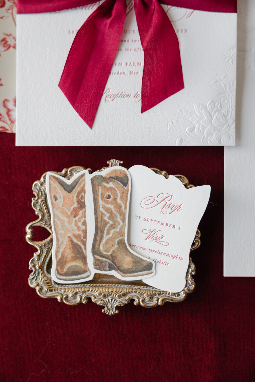 Sculpted Embossed Invitations with Die-Cut Card