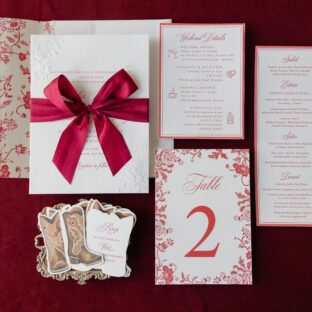 Letterpress and Sculpted Emboss Wedding Stationery