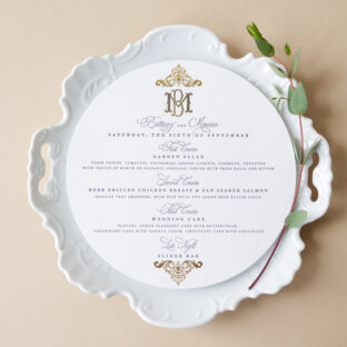 Menu with Monogram