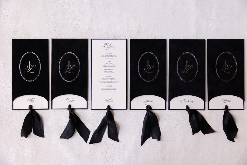 Monogram Menu with Foil Stamping