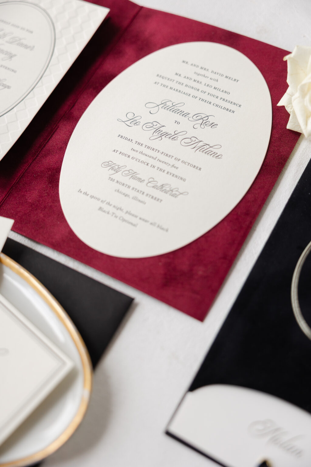 Moody Modern Black-Tie Wedding Suite