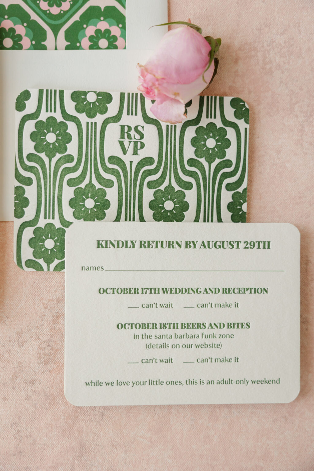 Retro Letterpress Reply Card