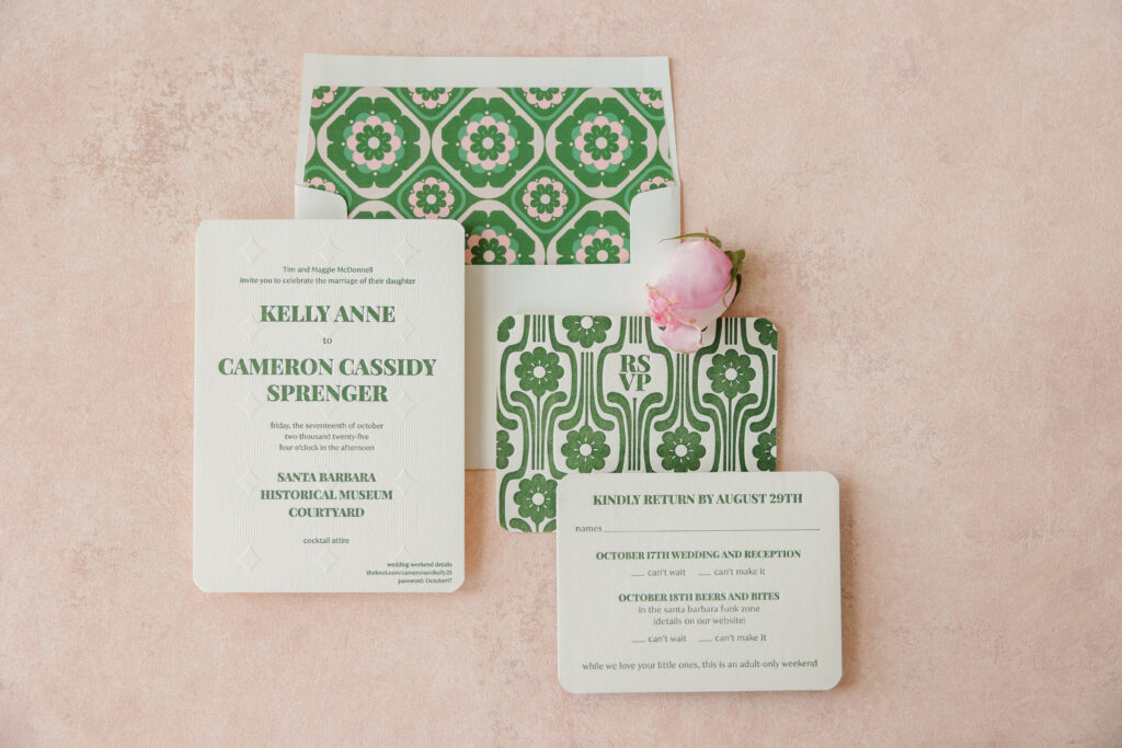 Floral MCM Wedding Invite
