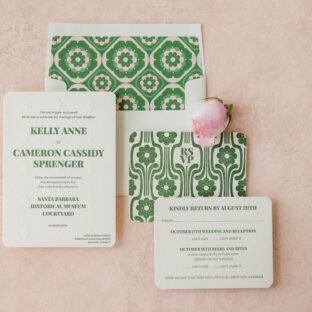 Floral MCM Wedding Invite