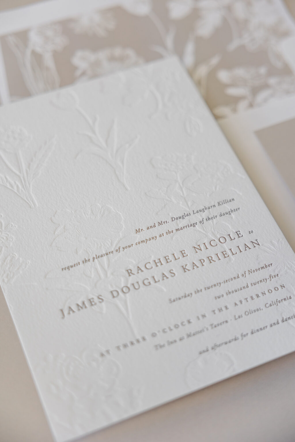 Blind Deboss Wedding Stationery