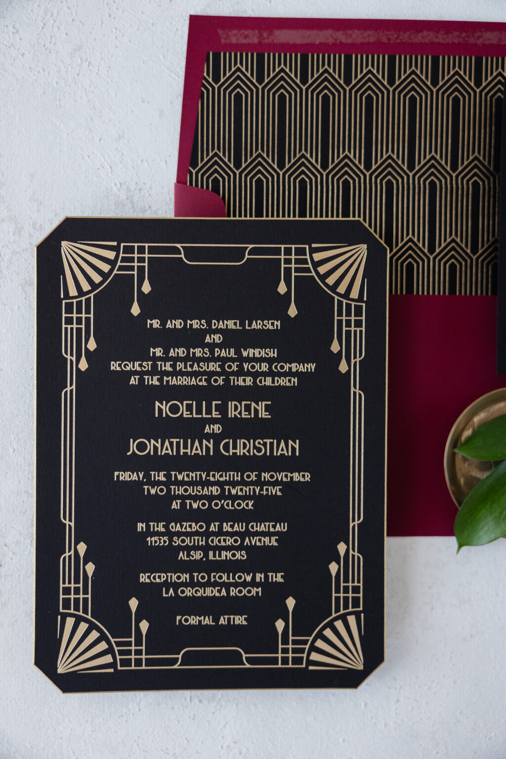 Art Deco Foil Wedding Stationery
