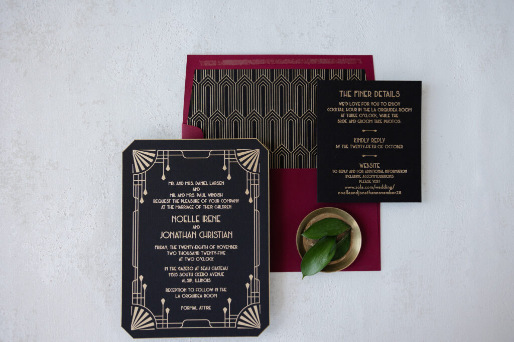 Luxe Art Deco Wedding Invitations