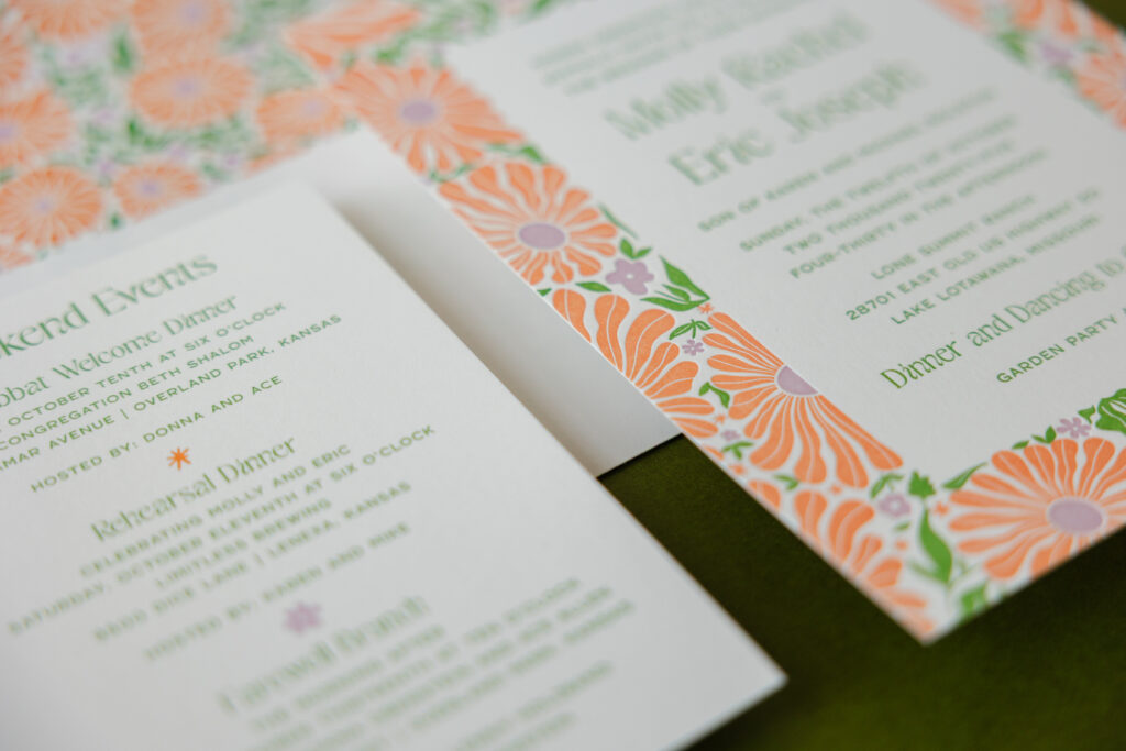 Playful Botanical Wedding Invitations